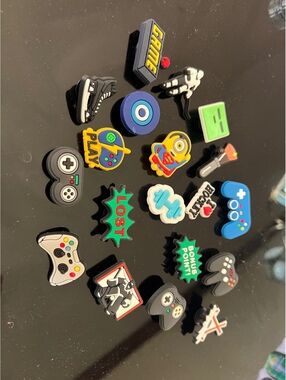 Boy Croc Shoe Charms Hockey Video Games